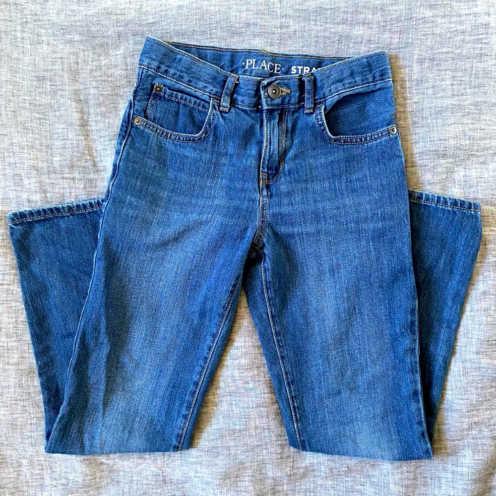 Children’s Place medium wash straight fit jeans, boys size 10
